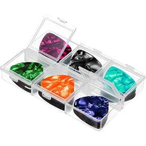 Guitar Pick Holder, 6 Grid Guitars Pick Case Guitars Picks Case 60 Capacity Organizer, Guitar Picks Storage Box, Individual Lid, Box Only in Kuwait