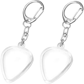 2 Guitar Pick Holder KeychainsGuitar Pick Holder Keychain Heart Shaped Clear Case for Easy Identification and Storage of Standard Guitar Picks for Music Enthusiasts and Players in Saudi Arabia