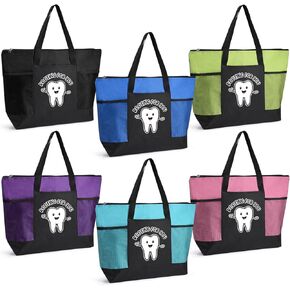 Paterr 6 Pcs Dental Hygienist Appreciation Gifts for Women Bulk Tote Bag Dental Graduation Gifts for Nurse Assistant Dentist in Kuwait