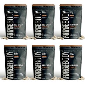 كبسولات FORGEBODY® لأعضاء لحم البقر [6 أشهر] - 100٪ مكمل لأعضاء لحم البقر الذي يتغذى على العشب مع مزيج من الكبد والقلب ونخاع العظام والبنكرياس والخصيتين - يدعم صحة الجسم ووظيفة الدماغ (غير معدل وراثيًا) in Kuwait