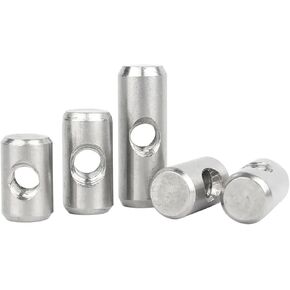Barrel nut, 304 Stainless Steel Barrel Bolts Cylindrical Pin Dowel Cross Hole Hammer Embedded Nut(M4x30x 6(5pcs)) in Saudi Arabia