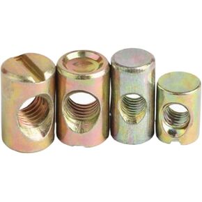 Barrel nut, 10pcs M6 M8 Cross Dowel Slotted Fittings for Beds Crib Chairs Horizontal Hole Nut Hammer(M8x15 Slotted Head) in Kuwait