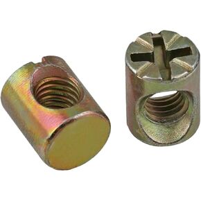 Barrel nut, 5/10/20/50pcs M6 M8 Cross Dowel Slotted Fittings for Beds Horizontal Hole Nut Hammer Embedded(10pcs,M6x13(Phillips Zinc)) in Kuwait