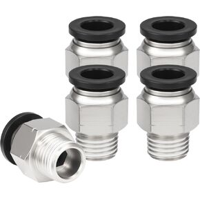 Push to Connect Fittings 3/8" Tube OD to 1/4 NPT, Nickel-Plated Brass Pneumatic Connectors, Quick Release Air Line Fittings, Leak-Proof and Durable for Industrial Use (Pack of 5) in Kuwait
