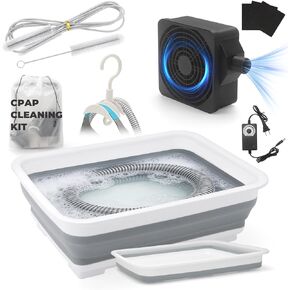 9 Pack CPAP Cleaning Kit for Hose & Mask, with Speed Control Hose Dryer, Collapsible Wash Basin & Hose Hanger, 7ft Cleaning Brush, CPAP Cleaning Supplies with Storage Bag, for 22mm & 15mm Tube in Kuwait