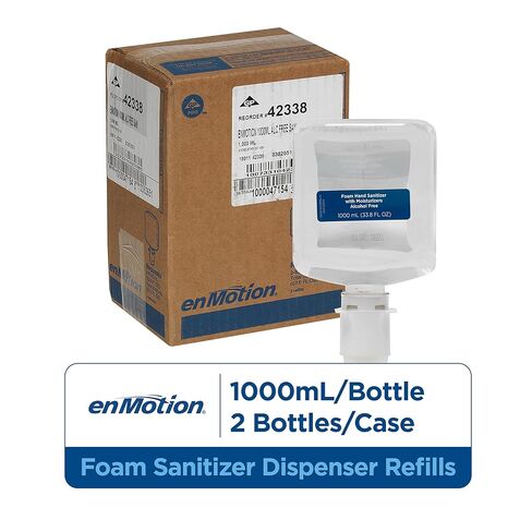 عبوات موزع معقم اليدين الرغوي المرطب من Georgia-Pacific enMotion Gen2 من GP PRO، خالي من الكحول والعطور، زجاجتان في كل علبة، 42338 in Kuwait