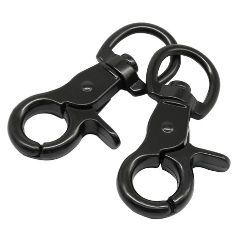 10Pcs Black Swivel Trigger Snap Hook, Stainless Steel Swivel Clip Hook Heavy Duty Scissor Snaps, Lobster Claw Clips for Dog Leash/Flag Pole/Bag/Cages in Saudi Arabia