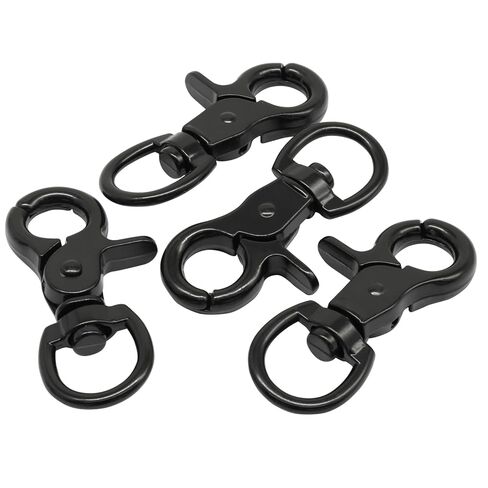 10Pcs Black Swivel Trigger Snap Hook, Stainless Steel Swivel Clip Hook Heavy Duty Scissor Snaps, Lobster Claw Clips for Dog Leash/Flag Pole/Bag/Cages in Saudi Arabia
