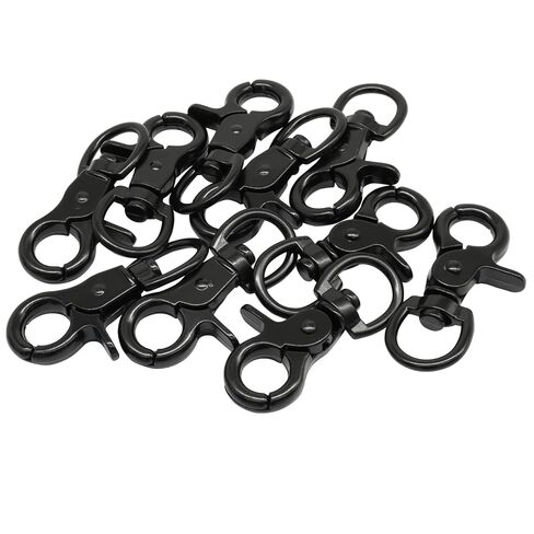 10Pcs Black Swivel Trigger Snap Hook, Stainless Steel Swivel Clip Hook Heavy Duty Scissor Snaps, Lobster Claw Clips for Dog Leash/Flag Pole/Bag/Cages in Saudi Arabia