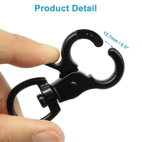 10Pcs Black Swivel Trigger Snap Hook, Stainless Steel Swivel Clip Hook Heavy Duty Scissor Snaps, Lobster Claw Clips for Dog Leash/Flag Pole/Bag/Cages in Saudi Arabia