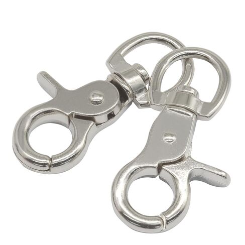 10Pcs Black Swivel Trigger Snap Hook, Stainless Steel Swivel Clip Hook Heavy Duty Scissor Snaps, Lobster Claw Clips for Dog Leash/Flag Pole/Bag/Cages in Kuwait