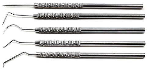 5 Pcs Dental Probes Explorer Hygiene Cleaning Stainless Steel Premium Instruments in Saudi Arabia