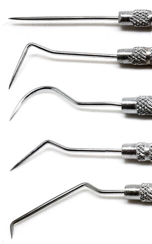 5 Pcs Dental Probes Explorer Hygiene Cleaning Stainless Steel Premium Instruments in Saudi Arabia
