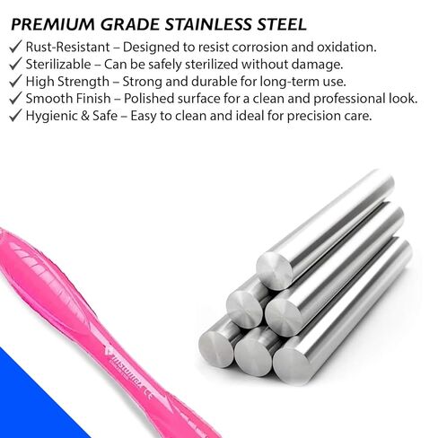 مسبار UNC 23/15 مقبض سيليكون وردي من الفولاذ المقاوم للصدأ لقياس اللثة للأسنان أداة تشخيصية احترافية لعيادات الأسنان واستخدام التدريب in Kuwait