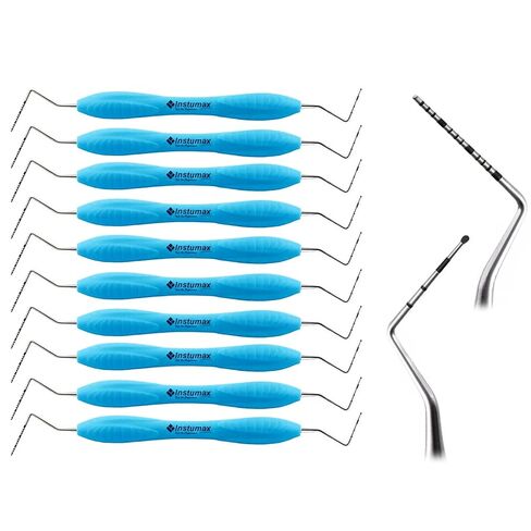 مجموعة مسبار اللثة المكونة من 10 قطع - UNC-15/WHO مجسات مستكشف بيريو ذات النهاية الكروية | مقبض سيليكون قابل للتعقيم | أداة دقيقة لقياس اللثة والعناية باللثة in Kuwait