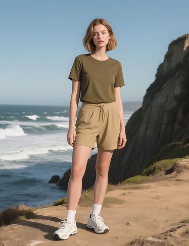 تي شيرت نسائي من صوف ميرينو 100%، رقبة دائرية خفيفة الوزن ماصة للرطوبة، طبقة أساسية رياضية للجري in Kuwait