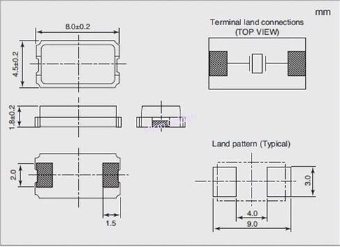 (10 قطعة) 20 ميجا هرتز 20.000 متر 20.000 ميجا هرتز SMD 8045 مذبذب كريستال سلبي 8.0*4.5 مللي متر 2PIN مرنان in Kuwait