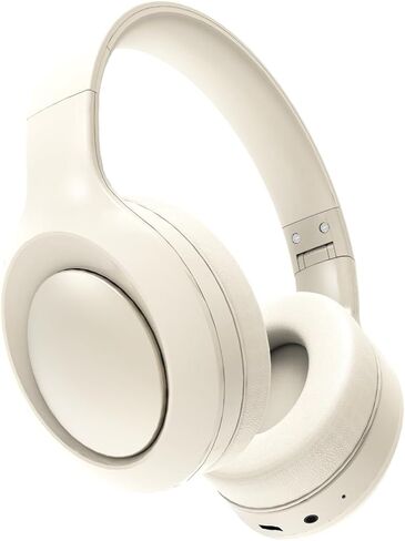 Beige Noise Cancelling Headphones Wireless,Bluetooth Headphones Over Ear, Wireless Headsets with Mic,60H Playtime,Deep Bass Memory Foam Ear Cups,Lightweight for Travel,Home,Gym in Kuwait
