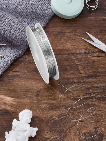 65.62 Feet 29 Gauge 0.4mm 304 Stainless Steel Wire, Round Craft String Stainless Steel Color Jewelry Wrap Supplies for DIY Jewelry Making Threading Necklace Bracelet Crafts in Saudi Arabia