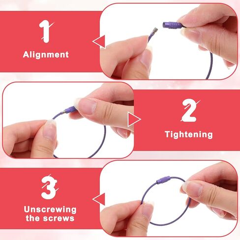 120 Pcs Stainless Steel Wire Key Ring, 6" Colored Loops Rings, Wire Keychain Cable with Screw Lock for Travel Aircraft Luggage Tag, Keys and ID Tag Keepers in Saudi Arabia