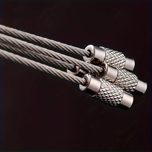 10 قطع - حلقات مفاتيح من أسلاك الفولاذ المقاوم للصدأ، سلاسل مفاتيح، كابل قفل، علامات الأمتعة شديدة التحمل، حلقات حفظ (7.8 بوصة، 2 مم) كابل سيارة أسطوانة ملفوفة، حلقات مفاتيح، حلقات مفاتيح، حلقات مفاتيح in Kuwait