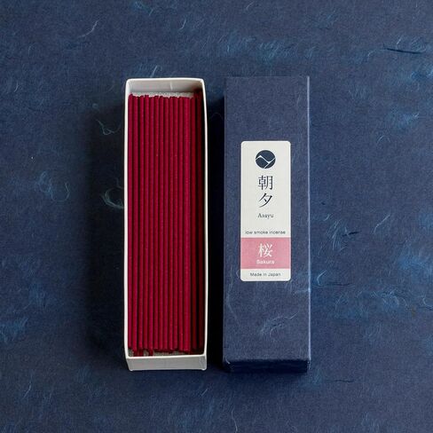 Asayu Japan Low Smoke Incense Sticks Sakura Cherry Blossom Fragrance Scent 20g (0.71oz) Sampler for Evening Meditation, Relax or Yoga, Made in Japan Quality in Saudi Arabia