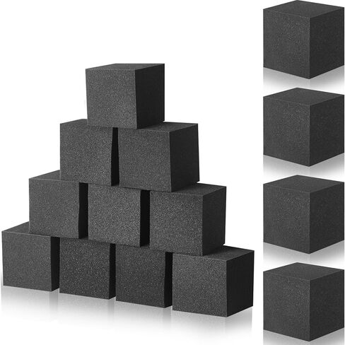 Treela 20 Pcs Foam Pit Blocks Bulk Foam Pit Cubes Foam Trampoline Blocks Foam Padding for Gymnastics Parkour Courses Trampoline Arenas BMX, Charcoal Gray, 4 x 4 x 4 Inches in Kuwait