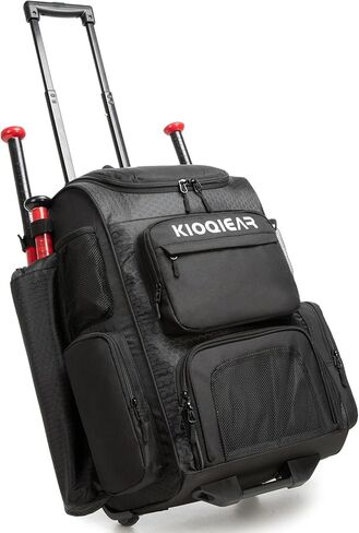 Rolling Baseball Bag with Wheels,Large Softball Bag with Fence Hook for 4 Bats & Equipment,Lightweight Baseball Bat Bag with Shoe Compartment. in Saudi Arabia
