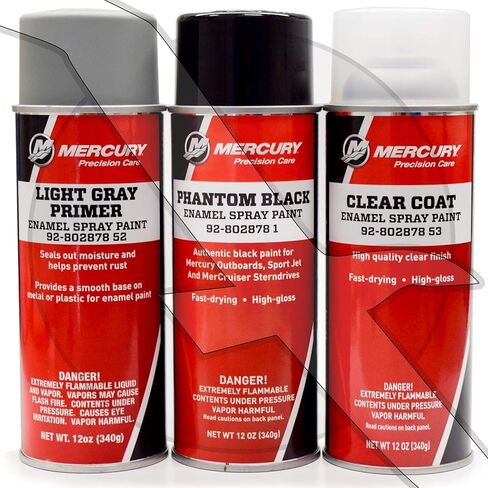 MERCURY/Mercruiser Phantom Black OEM Engine Primer Spray Paint Clear Coat Kit in Saudi Arabia