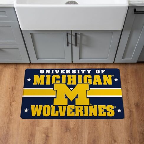 NCAA University Michigan حصيرة الترحيب بالمدخل الداخلي، 30 بوصة × 18 بوصة سجادات وسجاد مطبخ مضادة للتعب، ظهر غير قابل للانزلاق، حصيرة مريحة مقاومة للماء للمدخل، المكتب، النوم، كهف الرجل in Saudi Arabia