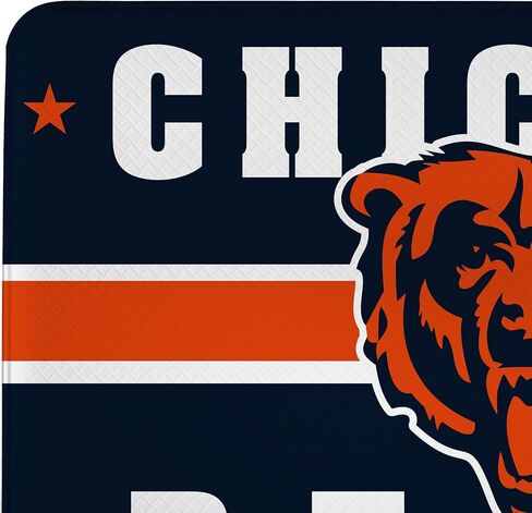 NFL Chicago Bears بساط مدخل داخلي، 30 بوصة × 18 بوصة سجادات وسجاد مطبخ مضادة للتعب، ظهر غير قابل للانزلاق، بساط مريح مريح مقاوم للماء من PVC للمدخل، المطبخ، كهف الرجال، المكتب، المغسلة، الغسيل in Saudi Arabia
