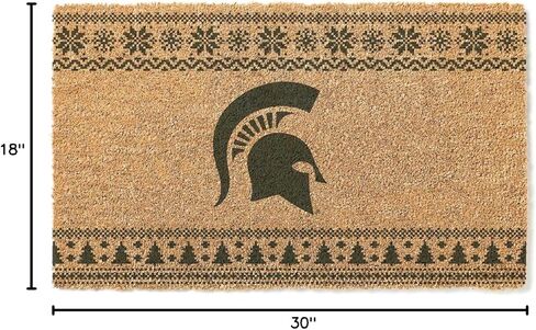 KH Sports Fan Michigan State Spartans Holiday Coir ممسحة، 18x30 بوصة، سجادة Spartans الخارجية؛ اعرض بعض البهجة في العطلات مع ممسحة الأرجل الفريدة هذه من ولاية ميشيغان سبارتانز in Saudi Arabia