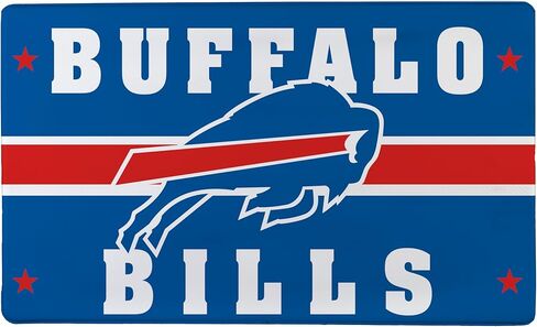 NFL Buffalo Bills بساط مدخل داخلي، 30 بوصة × 18 بوصة سجادات وسجاد مطبخ مضادة للتعب، ظهر غير قابل للانزلاق، بساط مريح مريح مقاوم للماء من PVC للمدخل، المطبخ، كهف الرجال، المكتب، المغسلة، الغسيل in Saudi Arabia