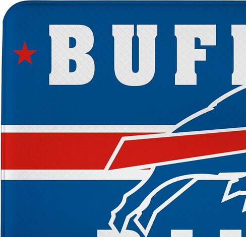 NFL Buffalo Bills بساط مدخل داخلي، 30 بوصة × 18 بوصة سجادات وسجاد مطبخ مضادة للتعب، ظهر غير قابل للانزلاق، بساط مريح مريح مقاوم للماء من PVC للمدخل، المطبخ، كهف الرجال، المكتب، المغسلة، الغسيل in Saudi Arabia