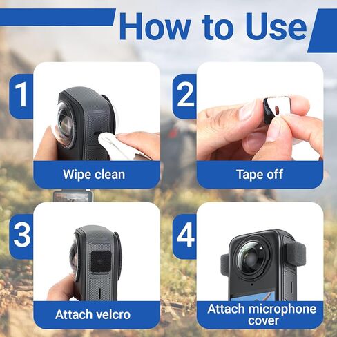 Microphone Wind Muff for Insta360 X3 X4, 6PCS Anti-Noise Sponge Cushion for Camera Enhancement of Sound Quality in Saudi Arabia