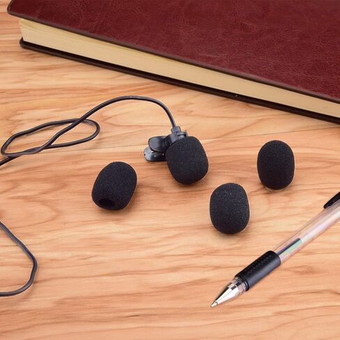10 Piece Black L 35mm x D10mm Mini Microphone Headset Windscreen Foam Mic Cover in Kuwait