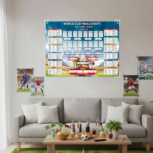RUIZHUO World Cup Poster 2026 Large World Cup Schedule Poster 48 Team Collection 2026 Soccer Schedule Banner Final Round Wall Chart Backdrop Decor for Soccer Fans Gifts 24x33 Inch oxford fabric in Kuwait