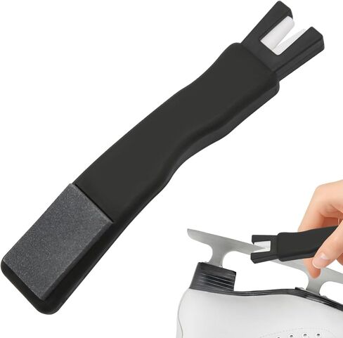Ceramic Ice Skate Sharpeners, Professional Hockey Skate Tool, Dual-Ended V-Blade and Sharpening Stone for On-the-Go Maintenance, Universal Ice Skate Sharpener for Skating Accessories in Saudi Arabia