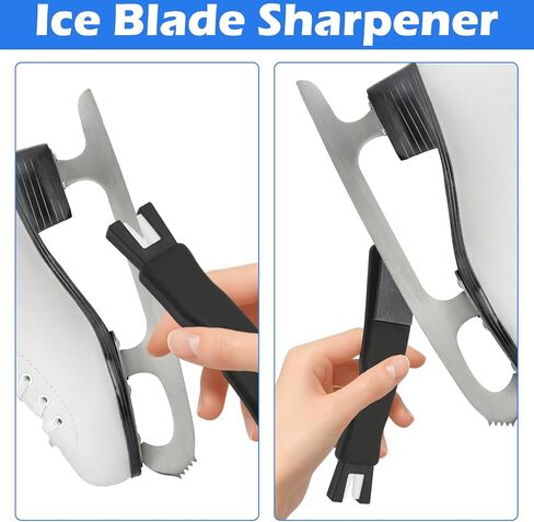 Ceramic Ice Skate Sharpeners, Professional Hockey Skate Tool, Dual-Ended V-Blade and Sharpening Stone for On-the-Go Maintenance, Universal Ice Skate Sharpener for Skating Accessories in Saudi Arabia