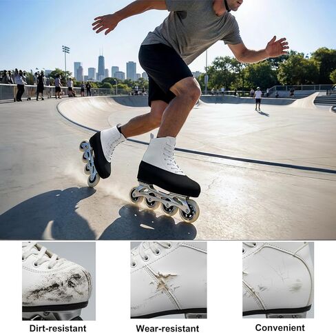 Ice Skate Boot Covers, Toe Guard Protector Sleeve for Roller Skates, Low Profile Wrap Elastic Washable Roller Skate, Accessories for Figure, Speed and Recreational Skating (Black, Medium) in Kuwait