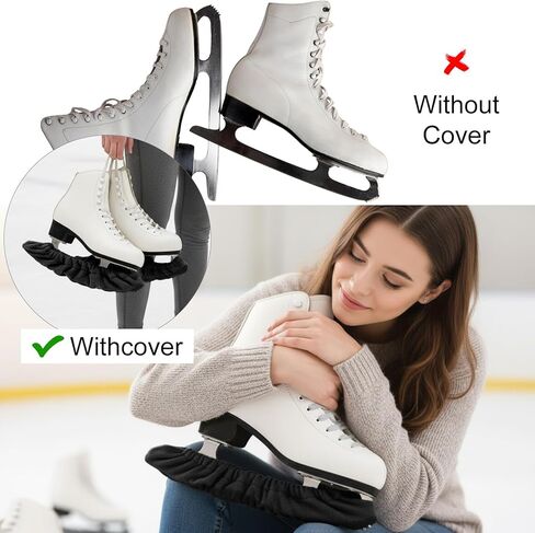 Ice Skate Blade Covers, Sports Blade Cover, Ice Skate Covers, Ice Skate Guards Protector for Hockey Skates, Figure Skate and Ice Skates, (Black) in Saudi Arabia