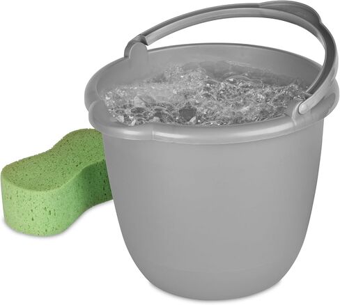 Commercial Products 10 Qt. Spout Pail Classic Titanium, Gray, Comfortable/Durable Pour Handle, Sturdy Pail Bucket for Household Cleaning/Mopping in Saudi Arabia
