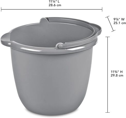 Commercial Products 10 Qt. Spout Pail Classic Titanium, Gray, Comfortable/Durable Pour Handle, Sturdy Pail Bucket for Household Cleaning/Mopping in Saudi Arabia