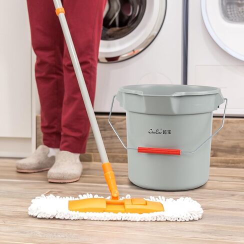 4 عبوات من البلاستيك سعة 3.5 جالون سطل دائري متعدد الاستخدامات بمقبض، دلاء تجارية، رمادي in Kuwait