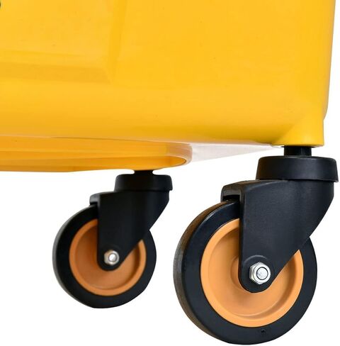 S AFSTAR 32L/8.5 Gallons Mop Bucket with Wringer on Wheels, Commercial Mop Bucket with Wheels & Potable Handle, Industrial Mop Wringer Bucket for Home Office Market Restaurant Hotel (Yellow) in Kuwait