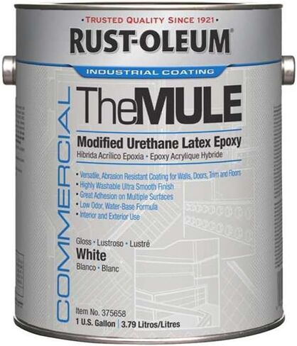 Rust-Oleum 375658 White Mule معدل يوريثان لاتكس إيبوكسي، لامع، 1 جالون in Saudi Arabia
