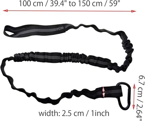 1 Pcs Paddle Leash Kayaking Stretchable Kayak Paddle Holder Tool Lanyard Black Kayak Rod Leash with Carabiner in Saudi Arabia