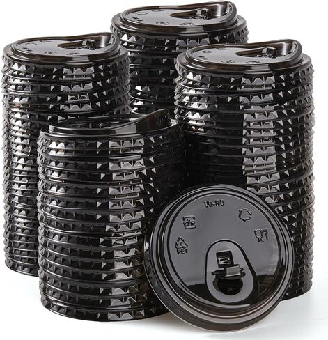 200 Count Sip Lids for Plastic Cups 98mm Strawless Clear Lids for Iced Coffee Beer Beverage Sipper Cups(White) in Kuwait