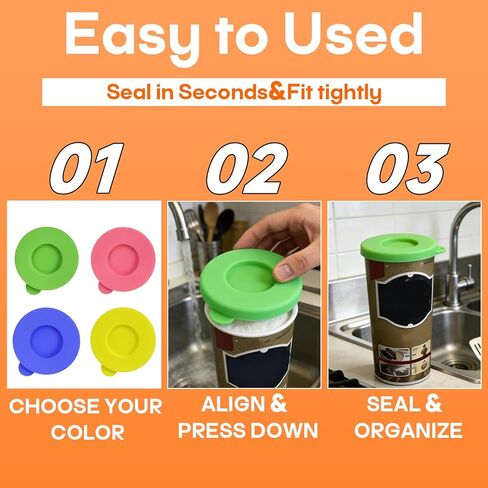 4-Pack Silicone Powder Cleanser Lids, Silicone Cover for Cleaning Powder Compatible with Bar Keepers Friend, Comet, Ajax & Bon Ami (Fits 12oz & 21oz Cans), Assorted Colors in Saudi Arabia