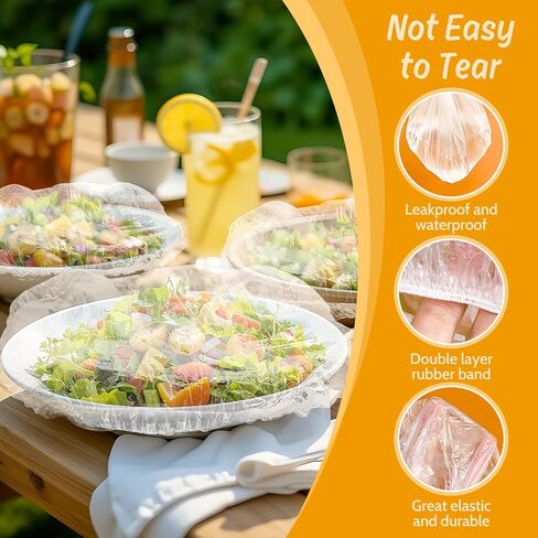 100PCS Bowl Covers Bread Proofing (9-11 inch),Large Food Fruit Storage Protection from Dust,Fits Family Outdoor Picnic,Bread Proofing & Shower Caps,Food Storage Covers for Kitchen Bowl/Plates in Saudi Arabia